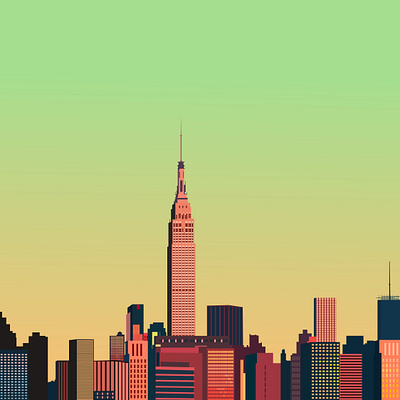 Golden Hour NYC design digitalart illustration illustration art newyorkcity print skyline vector