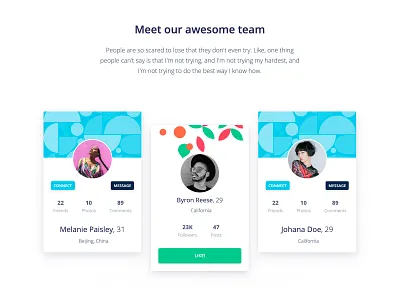 Argon Design System PRO avatars cards cards ui pattern pattern design profile card team web design