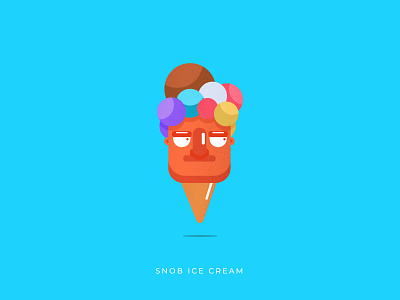 Snob Ice Cream design flat illustration logo vector