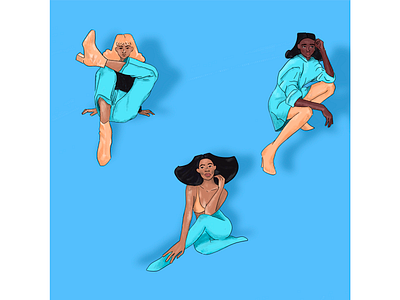 girls poses art brushes girls illustration paint can sketch