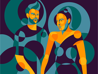 Sofi Tukker electric castle festival geometric illustration music portrait sofi tukker vector