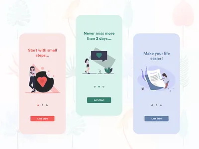 Habits App On boarding illustration onboarding ui design ux design