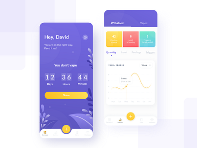 QuitVape App app design interface ios mobile smoke ui ux vape