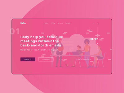 Sally / UI landing page agile b2b business business intelligence design product design saas saas landing page software startup template uiux web app webdesign