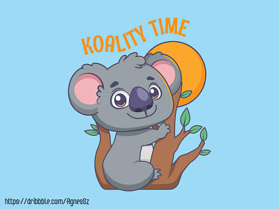 Koality time pun animal art australia cartoon character cute design funny happy illustration kawaii koala koala bear marsupial