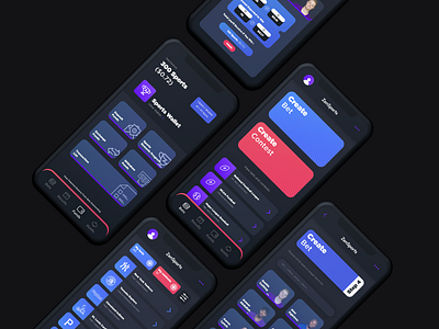 ZenSports App Re-design application betting betting app daily ui dark dark app dark mode dark theme dark ui gradient gradient color ui ui design