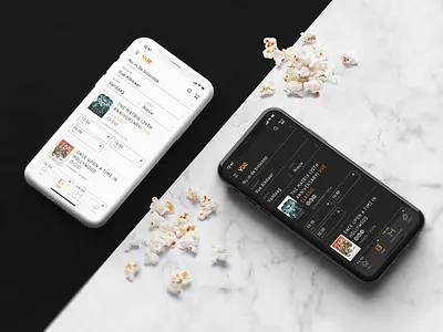 Vue Cinemas app app cinema dark mode date events experience film filters genres light mode location movie popcorn profile seats specials tickets time timetable venues