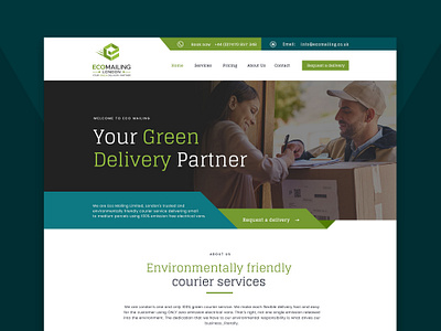 Web design for courier company agency agency web design agency website clean website courier delivery delivery app delivery company delivery service ecofriendly environment landing page landingpage minimal modern website simple web design web illustration webdesign website