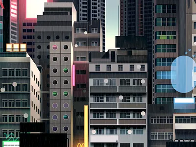 mirages n 3 003 city cyberpunk futur illustration light neon neotokyo tokyo trystram