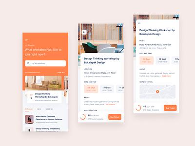 Workshop finder app app card clean event event app finder ios maps mobile ui ux workshop