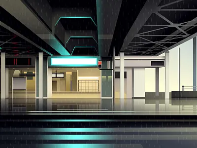 mirages n 3 007 city cyberpunk futur illustration neon neotokyo rain tokyo trystram