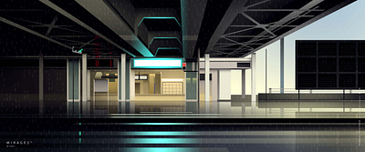 mirages n 3 007 city cyberpunk futur illustration neon neotokyo rain tokyo trystram