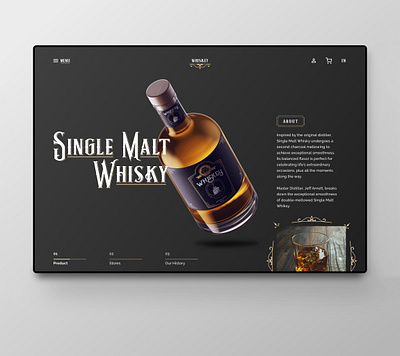 Single Malt Whisky Landingpage Design adobexd clean ui company concept dark ui landingpage minimal retro ui webdesign whisky