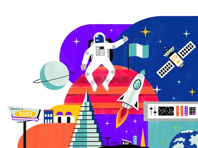 Welcome to mars adobe illustrator design illustration mars space spaceship texture