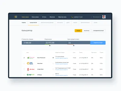 Loan/credit dashboard creditcard dashboad design loans brokers ui userinterface ux ux ui