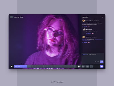 Video player 057 comment daily ui design player ux video