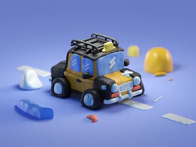 Chunky Taxi 3d alexandria b3d blender egypt illustration isometric render shaders taxi