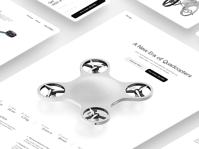 3D Quadcopter Landing Page 3d illustration aerial concept design drone drones fly interface landing landing page page platform product page quadcopter uav ui ux web web design website
