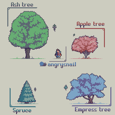 More trees 16bit 8bit 8bitart artwork environment design gameart illustration pixel pixel art pixelart