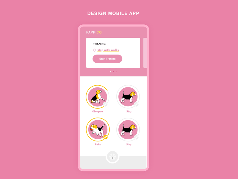 PappiCoApp animation app application attachment design icon illustration ios pet typography vector