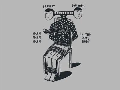 Bravery vs Dumbness art artwork design illustration illustration art t shirt design