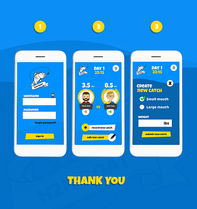 Mobile App UI and UX - Fishing Game adobe photoshop branding clean design hybrid app logo design mobile app pixel perfect ui ux