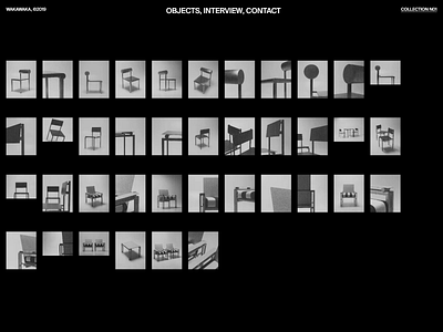 Waka Waka, Collection Overview design furniture grid motion portfolio typography website