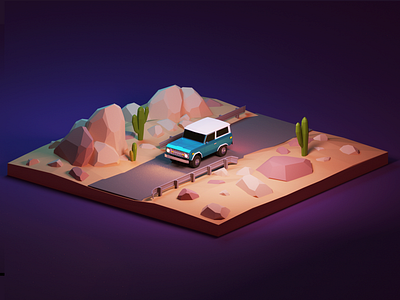 Bronco Lowpoly 3d blender lowpoly