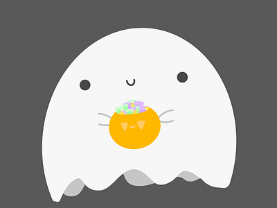 Boo cute fall ghost halloween illustration pumpkin