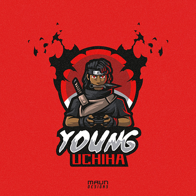 Young Uchiha branding clan cool design esports games gaming logo graphic design illustration logo mascot ninja red sports