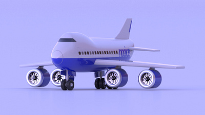 nooice airlines 3d arnold maya plane toon