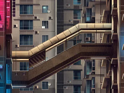 mirages n 3 020 city cyberpunk futur illustration neon neotokyo rain retro street tokyo trystram