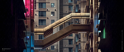 mirages n 3 020 city cyberpunk futur illustration neon neotokyo rain retro street tokyo trystram