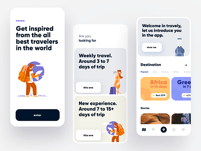 Traveler App app concept dashboard design dribbble illustration ios material minimal travel traveling ui ux