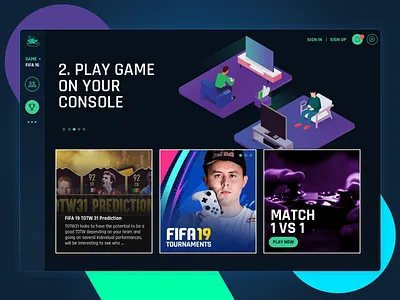 Homepage Gaming Site branding design fifa gamer gamers gaming home homepage landing ps4 ux vector web website xbox