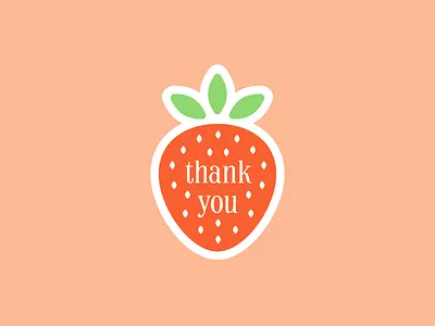 Thank You cute sticker strawberry thank you