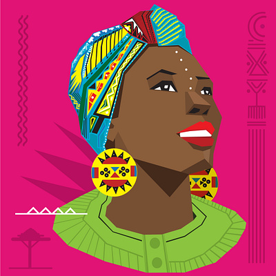 Imbokodo african african woman cato manor design durban flat illustration kasi local vector