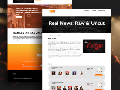 Entertain London Website tickets ui ux website