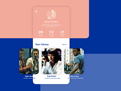 User Profile – Film Library #DailyUI 005 daily ui challenge dailyui design library pixelperfect profile screendesign ui user profile