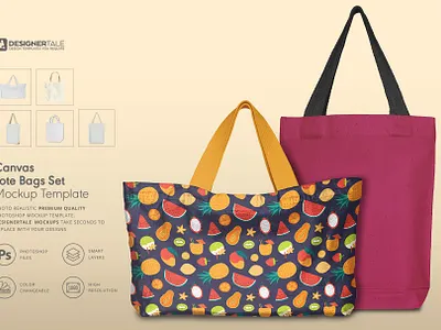 Tote Bag Mockup Set background bag baggage canvas designertale graphics label large mock mockup new presentaion print sack bag shoppers bag shopping bag texture tote typography up