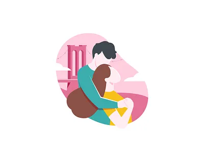 Casar.com 2d 2d character bridge brooklyn brooklyn nyc illustration vector