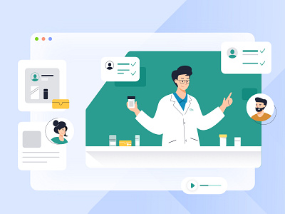 Illustration for Health Co-Care app branding design icon illustration illustrator jensonn queble ui web web design