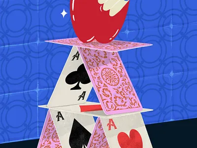 Cards Castle apple cards colorful colorful design flat flatillustration game illustration ipadpro magic playing card procreate tablegame texture brushes