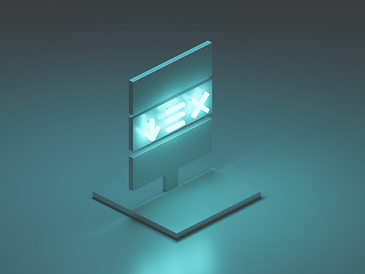 Neon Menu 3d 3d art blender blender3d diorama isometric isometric design isometric illustration low poly low poly art minimal neon neon lights neon sign