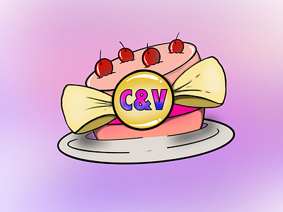 C&V Cakes artwork bright cakes colourful design eat edencakes fun logo procreate shop vector