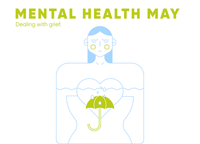 Mental Health: Dealing with Grief design illustration minimal vector