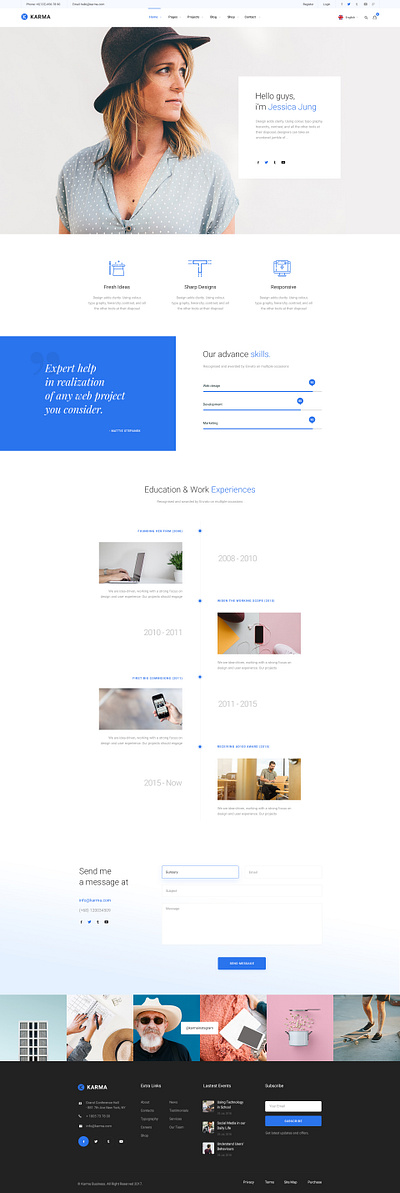 KARMA - Author Bio Page creative gallery modern portfolio responsive webdevelopment wordpress wordpress development