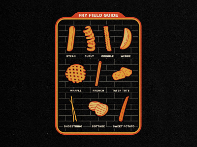 Fry Field Guide design fries illustraion merchandise retro snacks texture