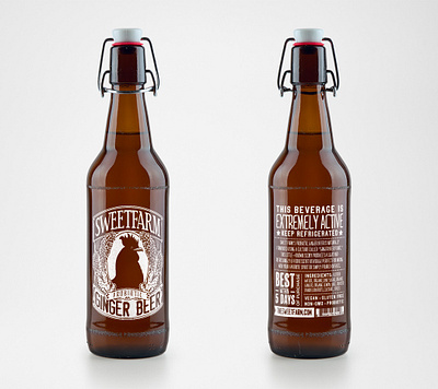 Sweet Farm Ginger Beer Label adobe illustrator design illustration vector