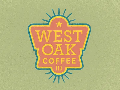 West Oak Coffee Badge badge coffee lettering logo logotype shield spurs texas